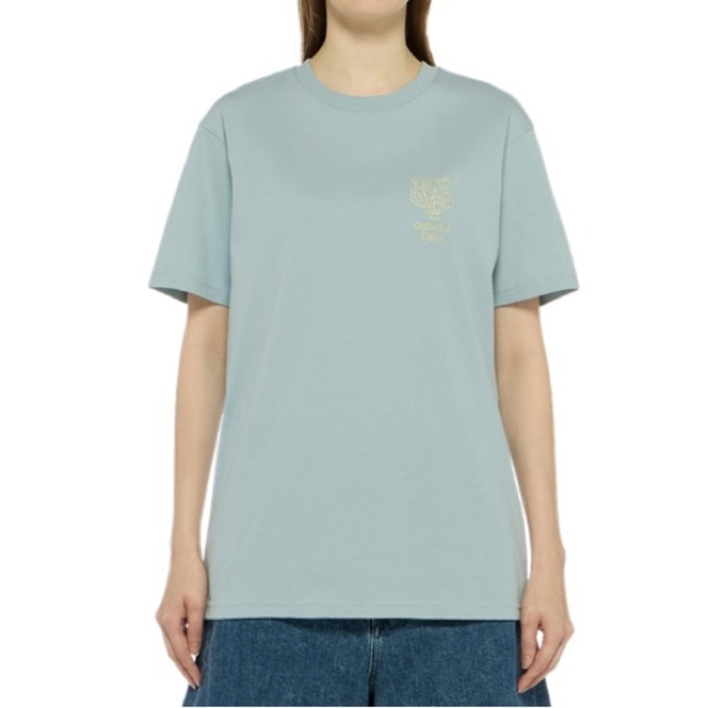 Onitsuka Tiger Graphic Unisex Tee Size Large Light Blue Yellow